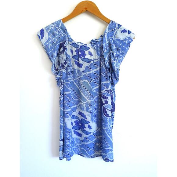 FIGUE Gianna Off-The-Shoulder Tassel Tie Blouse Top Bergdorf Goodman S NWT $325 - Picture 10 of 13